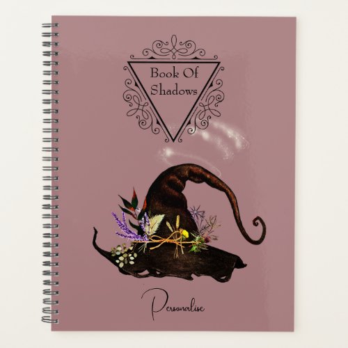 Vintage Witches Hat Book Of Shadows Dusky Pink Planner
