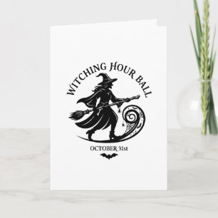 Vintage Witching Hour Ball Halloween Card