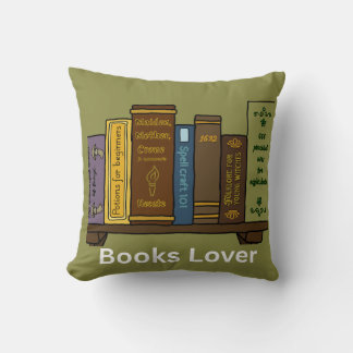 Vintage Witchy Bookshelf For Book Lovers Throw Pillow