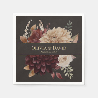 Vintage Witchy Floral Wedding Napkin