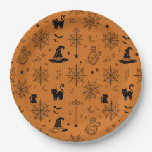 Vintage Witchy Halloween Black Cats & Spiderwebs