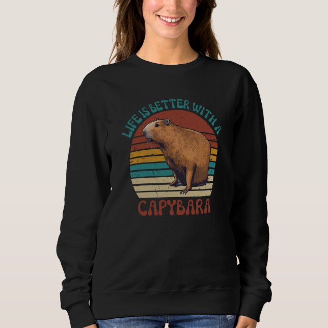 Vintage With A Capybara Rodent Sweatshirt (Front)