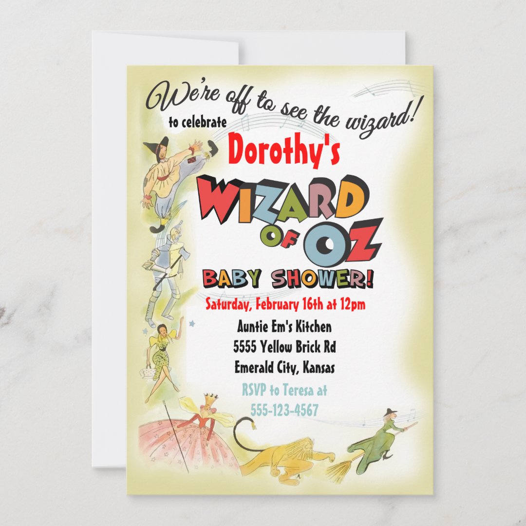 Vintage Wizard of Oz Baby Shower Invitations | Zazzle