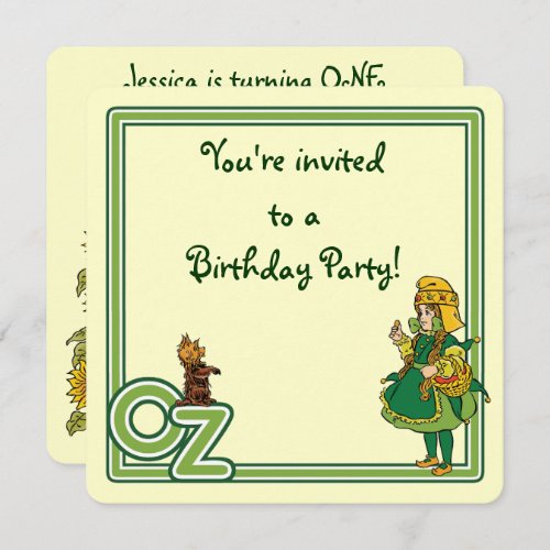 Vintage Wizard of Oz Birthday Party Invitation