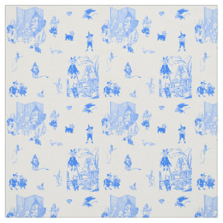 Vintage Wizard of Oz Blue Toile de Jouy Fabric