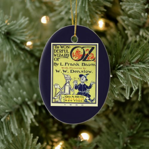 Vintage Wizard of Oz Book Cover Art, Title Page Ceramic Ornament