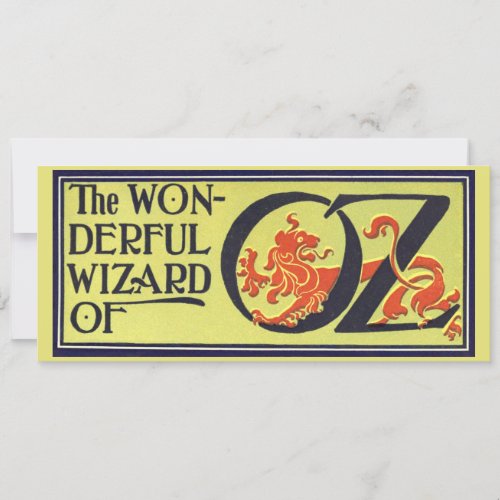 Vintage Wizard of Oz Book Cover Art Title Page Invitation