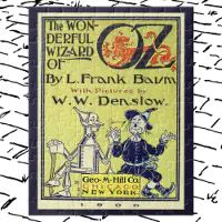 Vintage Wizard of Oz Book Cover Art Title Page Jigsaw Puzzle Zazzle