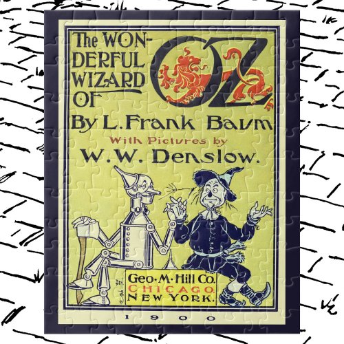 Vintage Wizard of Oz Book Cover Art Title Page Jigsaw Puzzle