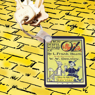 Vintage Wizard of Oz Book Cover Art, Title Page Keychain