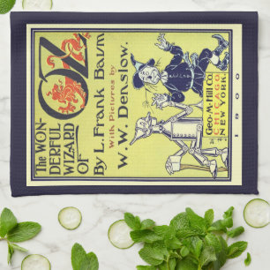 Vintage Wizard of Oz Book Cover Art, Title Page Kitchen Towel