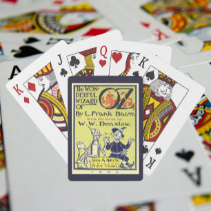 Vintage Wizard of Oz Book Cover Art, Title Page Poker Cards