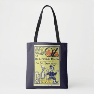 Vintage Wizard of Oz Book Cover Art, Title Page Tote Bag