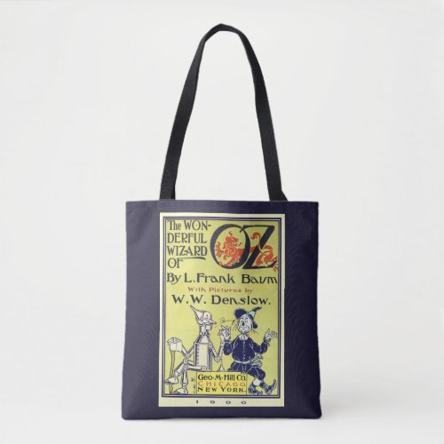 Vintage Wizard of Oz Book Cover Art Title Page Tote Bag
