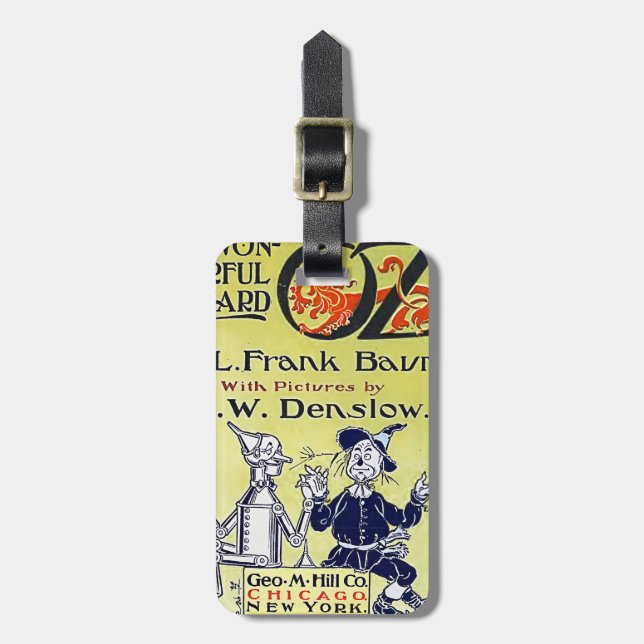 Vintage Wizard of Oz Book Cover Luggage Tag (Front Vertical)