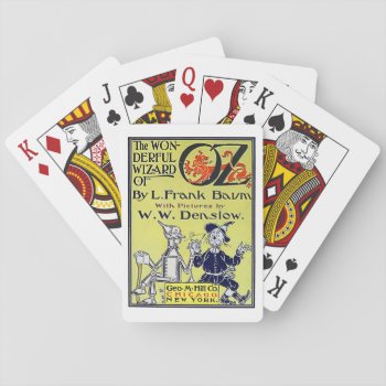 Vintage Wizard Of Oz Book Cover Playing Cards by StillImages at Zazzle