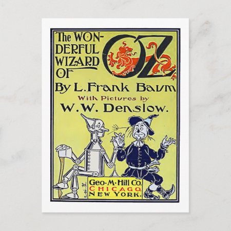 Vintage Wizard Of Oz Book Cover Postcard