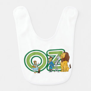 Vintage Wizard of Oz Characters and Text Letters Bib