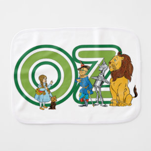 Vintage Wizard of Oz Characters and Text Letters Burp Cloth