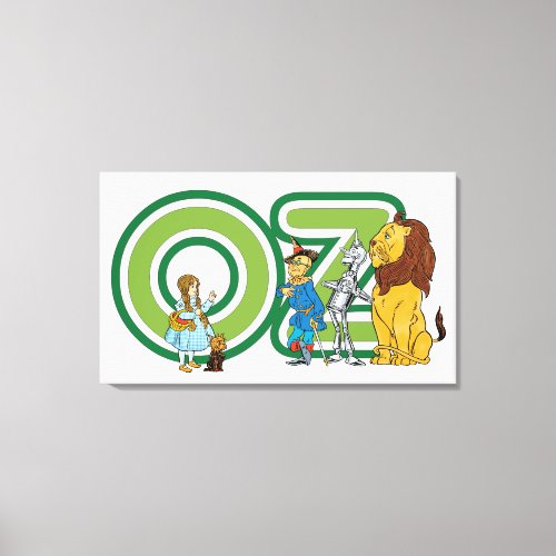 Vintage Wizard of Oz Characters and Text Letters Canvas Print