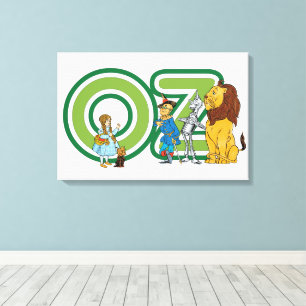 Vintage Wizard of Oz Characters and Text Letters Canvas Print