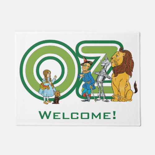 Vintage Wizard of Oz Characters and Text Letters Doormat