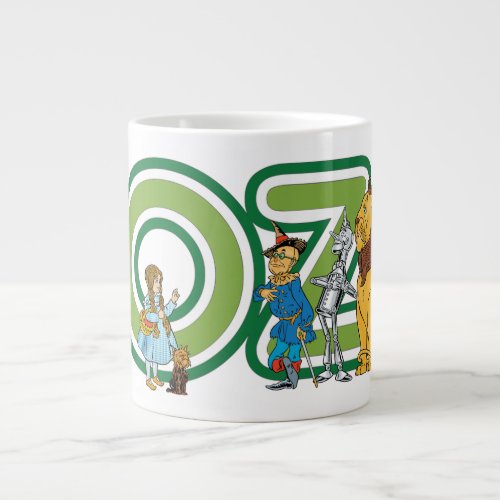 Vintage Wizard of Oz Characters and Text Letters Giant Coffee Mug
