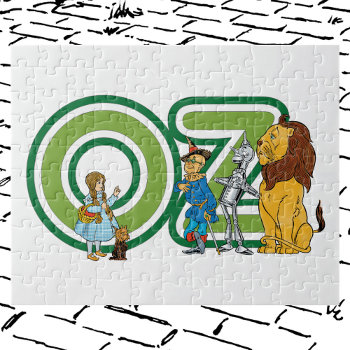 Vintage Wizard Of Oz Characters And Text Letters Jigsaw Puzzle by YesterdayCafe at Zazzle