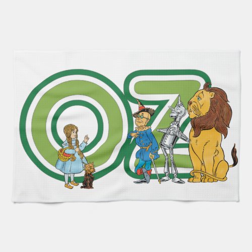 Vintage Wizard of Oz Characters and Text Letters Kitchen Towel