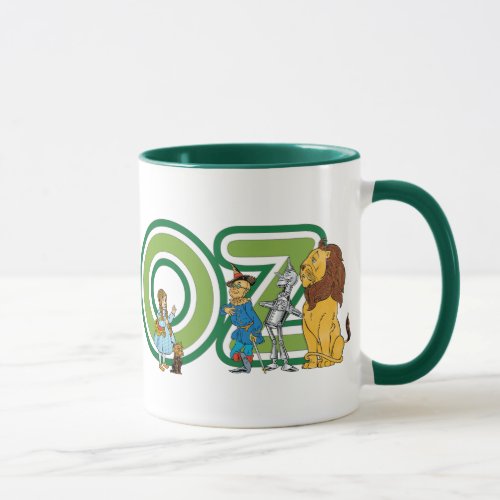 Vintage Wizard of Oz Characters and Text Letters Mug