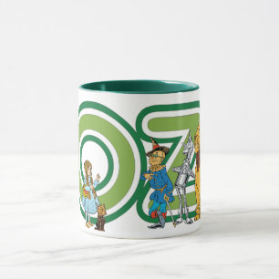 Vintage Wizard of Oz Characters and Text Letters Mug