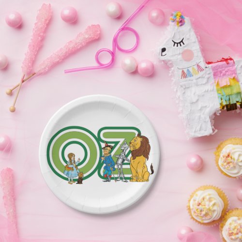 Vintage Wizard of Oz Characters and Text Letters Paper Plates