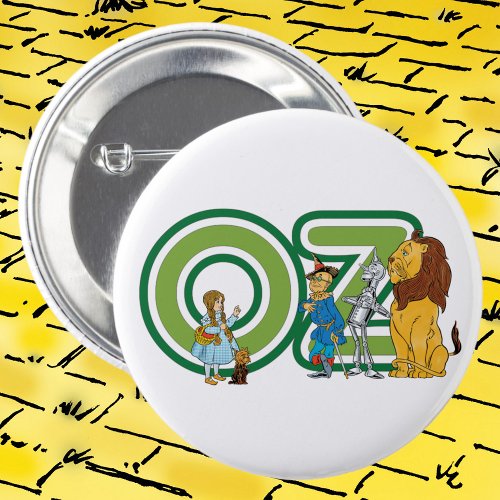 Vintage Wizard of Oz Characters and Text Letters Pinback Button