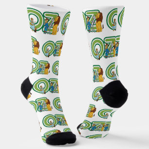 Vintage Wizard of Oz Characters and Text Letters Socks