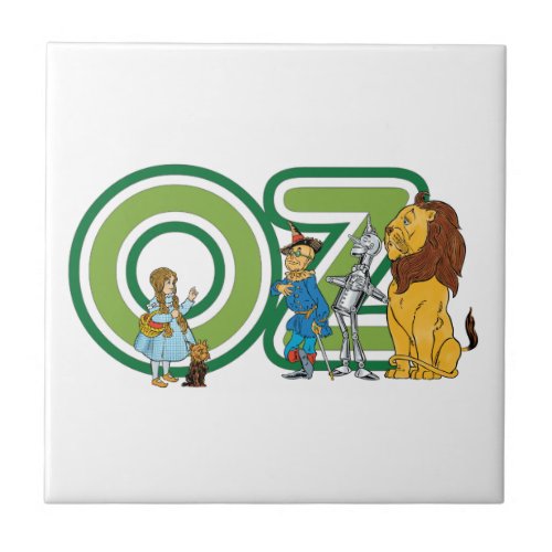 Vintage Wizard of Oz Characters and Text Letters Tile