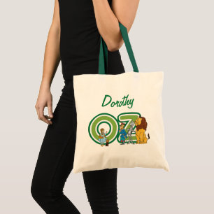 Vintage Wizard of Oz Characters and Text Letters Tote Bag