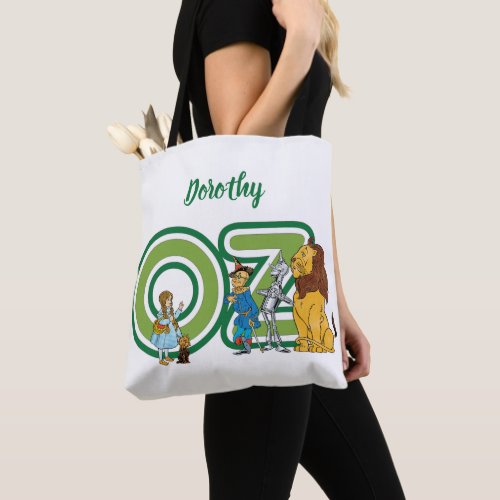 Vintage Wizard of Oz Characters and Text Letters Tote Bag