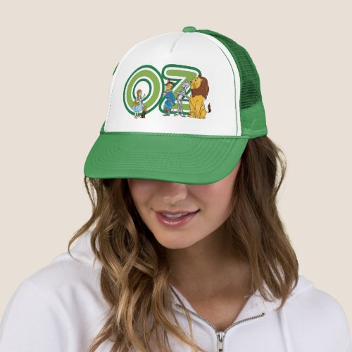 Vintage Wizard of Oz Characters and Text Letters Trucker Hat