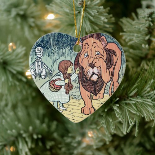 Vintage Wizard of Oz Characters, Yellow Brick Road Ceramic Ornament