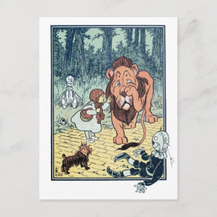 Vintage Wizard of Oz Characters, Yellow Brick Road Postcard