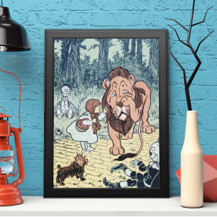 Vintage Wizard of Oz Characters, Yellow Brick Road Poster