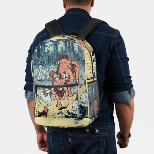 Vintage Wizard of Oz Characters Yellow Brick Road Printed Backpack