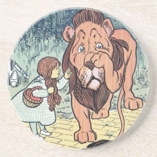 Vintage Wizard of Oz Characters, Yellow Brick Road Sandstone Coaster