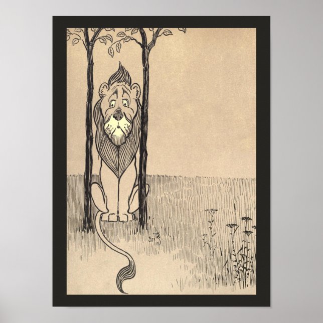Vintage Wizard of Oz, Cowardly Lion Poster (Front)