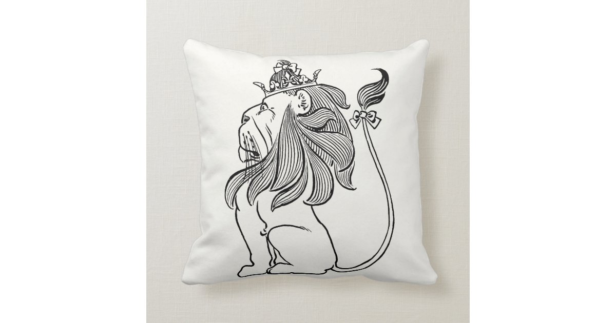 Vintage Wizard of Oz, Cowardly Lion with Crown Throw ...