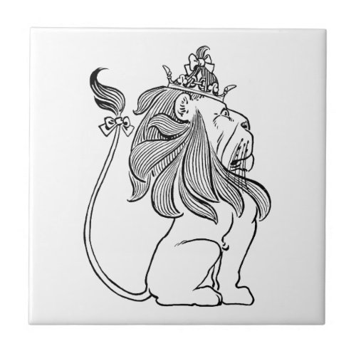 Vintage Wizard of Oz Cowardly Lion with Crown Tile