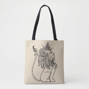 Vintage Wizard of Oz, Cowardly Lion with Crown Tote Bag