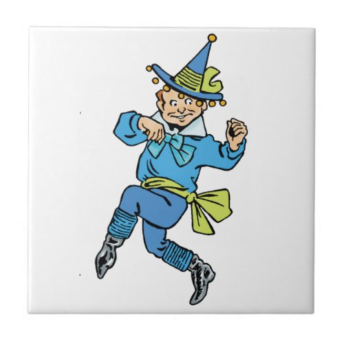 Vintage Wizard of Oz Cute Dancing Boy Munchkin Ceramic Tile
