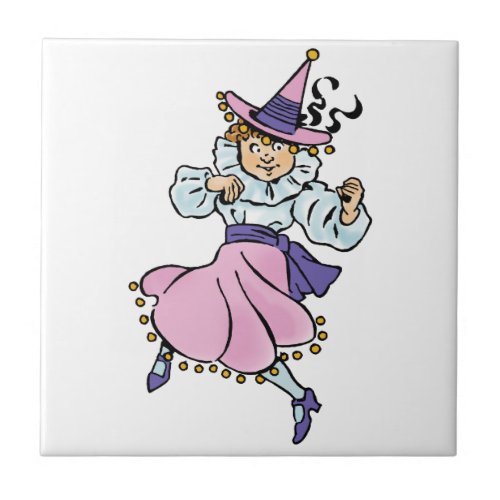 Vintage Wizard of Oz Cute Dancing Girl Munchkin Ceramic Tile