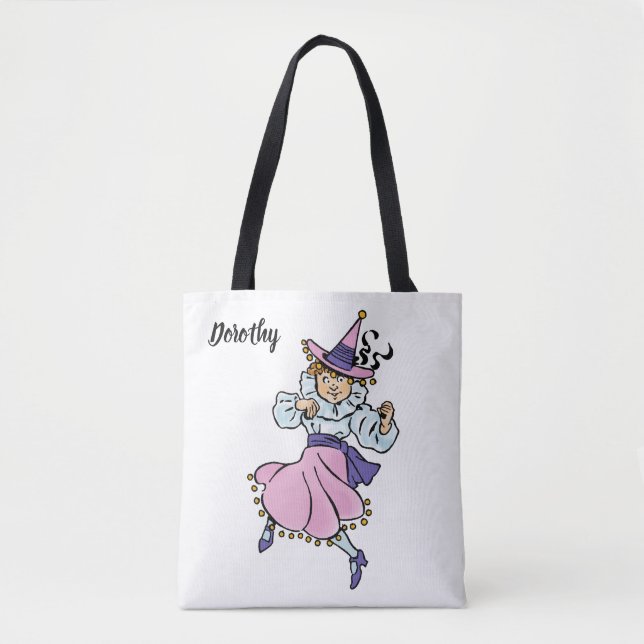 Vintage Wizard of Oz, Cute Dancing Girl Munchkin Tote Bag (Front)